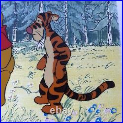 Disney Winnie The Pooh Original Production Animation Cel Pooh Tigger & Rabbit