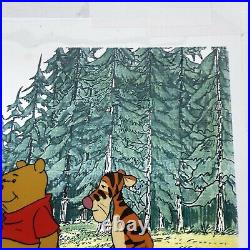 Disney Winnie The Pooh Original Production Animation Cel Pooh Tigger & Rabbit