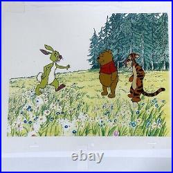 Disney Winnie The Pooh Original Production Animation Cel Pooh Tigger & Rabbit