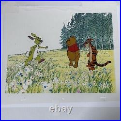 Disney Winnie The Pooh Original Production Animation Cel Pooh Tigger & Rabbit