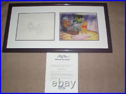 Disney Winnie The Pooh Original Tv Production Cel & Clean-up Animation Drawing