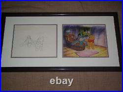 Disney Winnie The Pooh Original Tv Production Cel & Clean-up Animation Drawing