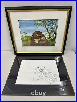 Disney Winnie The Pooh Owl Original Production Cel And Drawing