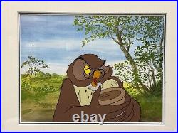 Disney Winnie The Pooh Owl Original Production Cel And Drawing