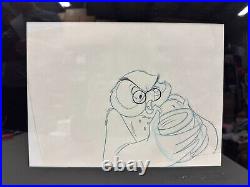 Disney Winnie The Pooh Owl Original Production Cel And Drawing