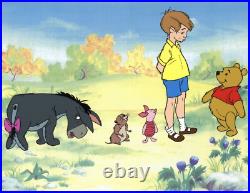 Disney Winnie The Pooh, Piglet, Christopher, Eeyore, Gopher Original Model Cel