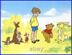 Disney Winnie The Pooh, Piglet, Rabbit, Christopher, Kanga, Roo+ Original Model Cel