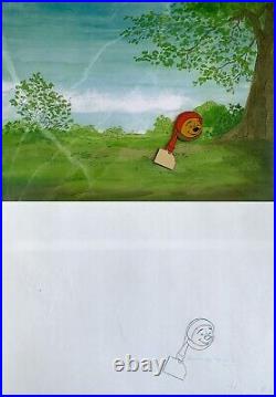 Disney Winnie the Pooh Animation Production Cel & Original Pencil Drawing