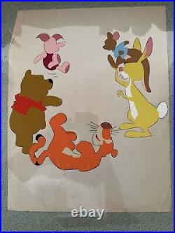 Disney Winnie the Pooh Original Production Cel Piglet Tigger Rabbit Roo