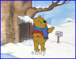 Disney Winnie the Pooh- Original Production Cel- Winter Scene