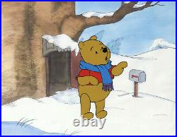 Disney Winnie the Pooh Original Production Cel Winter Scene