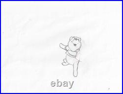 Disney Winnie the Pooh Original Production Cel with Matching Drawing