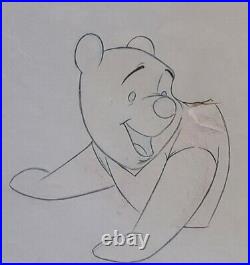 Disney Winnie the Pooh Original Production Cel with Matching Drawing