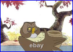 Disney Winnie the Pooh- Owl- Original Production Cel with Matching Drawing