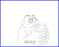 Disney Winnie the Pooh- Owl Original Production Cel with Matching Drawing
