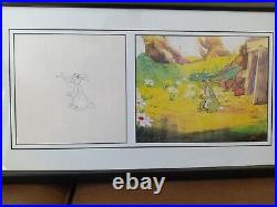 Disney Winnie the Pooh Rabbit Original Production Cel with Matching Drawing