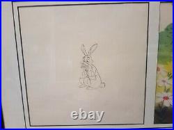 Disney Winnie the Pooh- Rabbit Original Production Cel with Matching Drawing