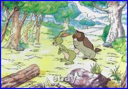 Disney Winnie the Pooh- Rabbit + Owl Original Production Cel