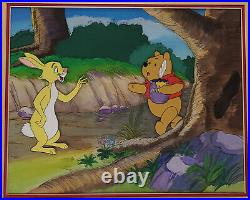Disney Winnie the Pooh and Rabbit Original Production Cel With Inked Lines