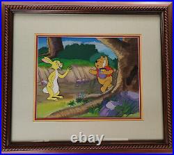 Disney Winnie the Pooh and Rabbit Original Production Cel With Inked Lines