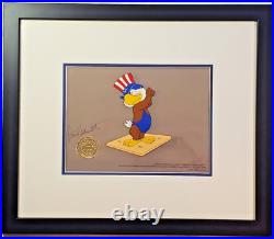 Disney production Cel SAM OLYMPIC EAGLE 1984 Peter Ueberroth Signed New Frame