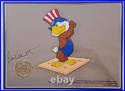 Disney production Cel SAM OLYMPIC EAGLE 1984 Peter Ueberroth Signed New Frame