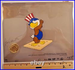 Disney production Cel SAM OLYMPIC EAGLE 1984 Peter Ueberroth Signed New Frame