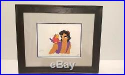 Disney's Aladdin TV Original Production Cel Custom Framed Aladdin and Iago
