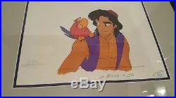 Disney's Aladdin TV Original Production Cel Custom Framed Aladdin and Iago