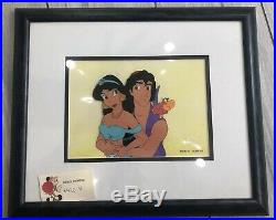 Disney's Aladdin Tv Original Production Cel- Aladdin And Jasmine (framed)