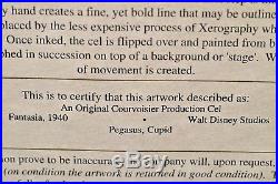 Disney's Fantasia Pegasus and Cupid Courvoisier Background 1940 Production Cel