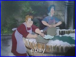 Disney's Little Mermaid Movie Production Cel Wash Women doing Laundry