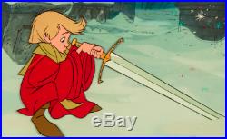 Disney's Sword In The Stone Original Production Cel Of Wart Pulling The Sword