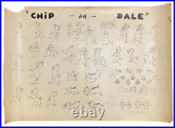 DisneyChip and Dale-Original Oversized Stat Model Sheet-1940's/50's