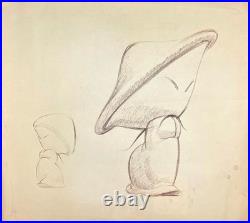 DisneyFantasia-Dancing Mushrooms-Original Oversized Stat Model Sheet-1940