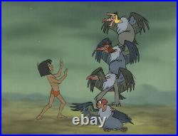 DisneyJungle Book- Original Production Cel/OBG-Mowgli withBuzzy, Flaps, Dizzy, Ziggy