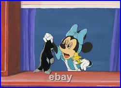 DisneyMinnie Mouse, Figaro, Frankie-Original Production Cel On Painted Background