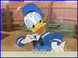 Donald Duck Art Corner Vintage Original 1950s Production Disney Cel Matted COA