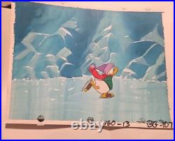 Donald Duck Ice Skating Animation Cell