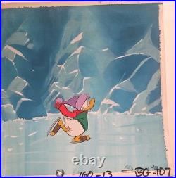 Donald Duck Ice Skating Animation Cell