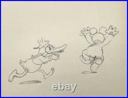 Donald Duck Long-bill + Mickey Production Drawing Walt Disney 1935 Cel Original