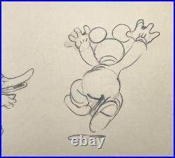 Donald Duck Long-bill + Mickey Production Drawing Walt Disney 1935 Cel Original
