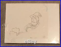 Donald Duck Production Cel & Original Drawing 50th Birthday Party 1988 Disney