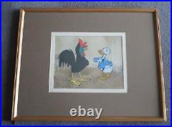 Donald Duck & Rooster Hand-painted Production Cel, Disney Art Corner Store