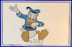 Donald Duck's Birthday Party Production Cel & Drawing Disney 2-Panel