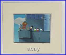 Ducktales Animation cel and Production Background Scrooge Huey, Dewey, and Louie