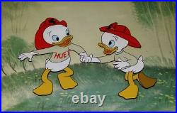 EX! DISNEY 1950's HUEY & LOUIE DUCKS AS FIREMAN PRODUCTION ART CEL-ART CORNER