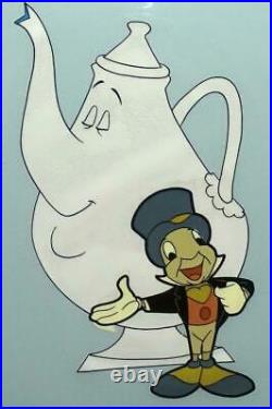 Ex! Disney 1955 Jiminy Cricket With Talking Teapot Production Art Cel-art Corner