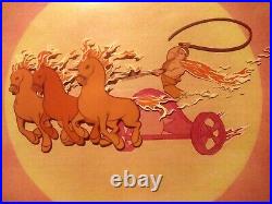 FANTASIA APOLLO AND CHARIOT DISNEY HAND PAINTED PRODUCTION CEL'50s TV SHOW, MINT