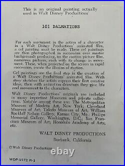Framed Disney 1961 101 Dalmatians Certified Hand Painted Production Cel